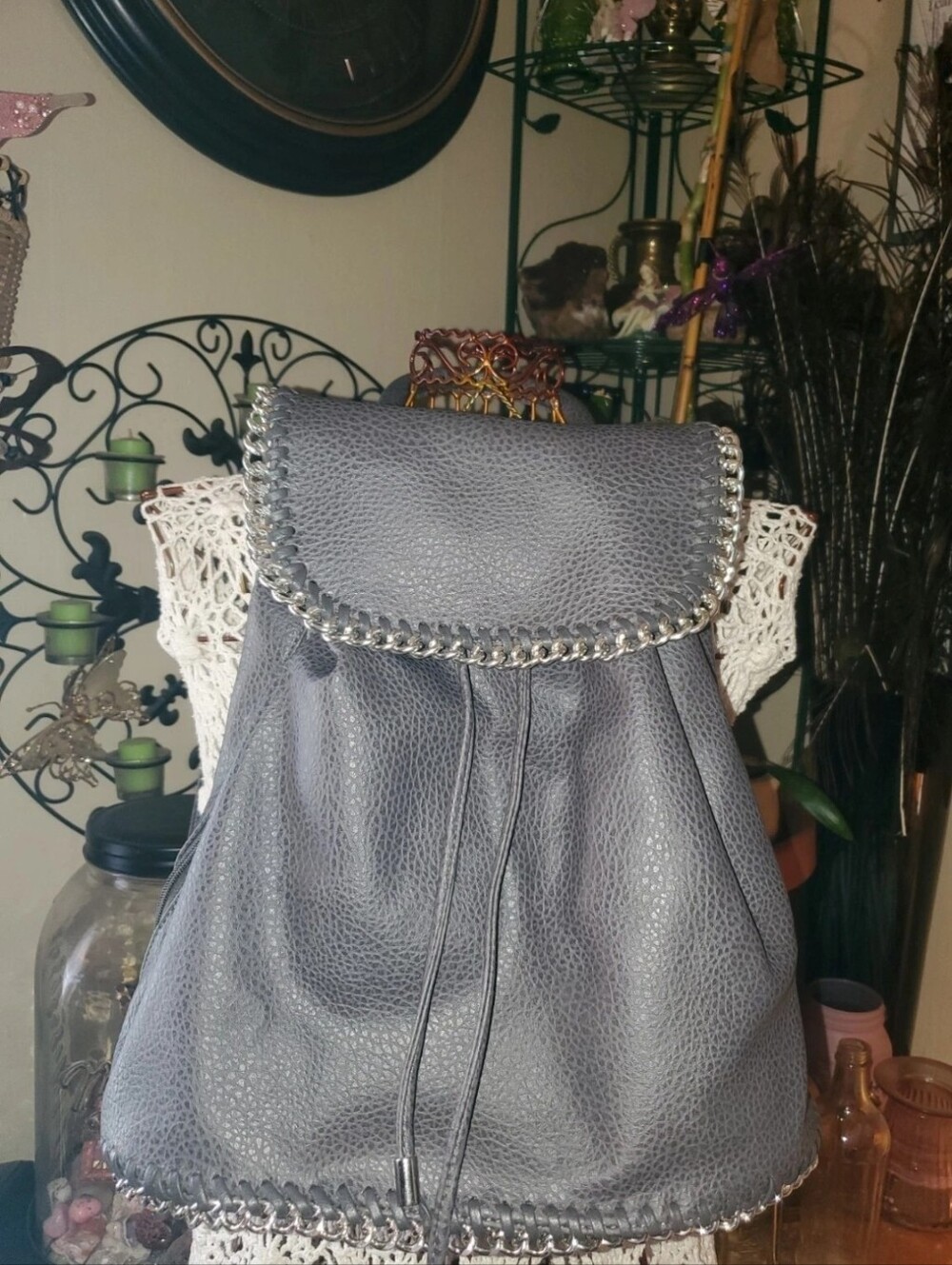 Expressions Pebbled Faux Leather Backpack Handbag Purse